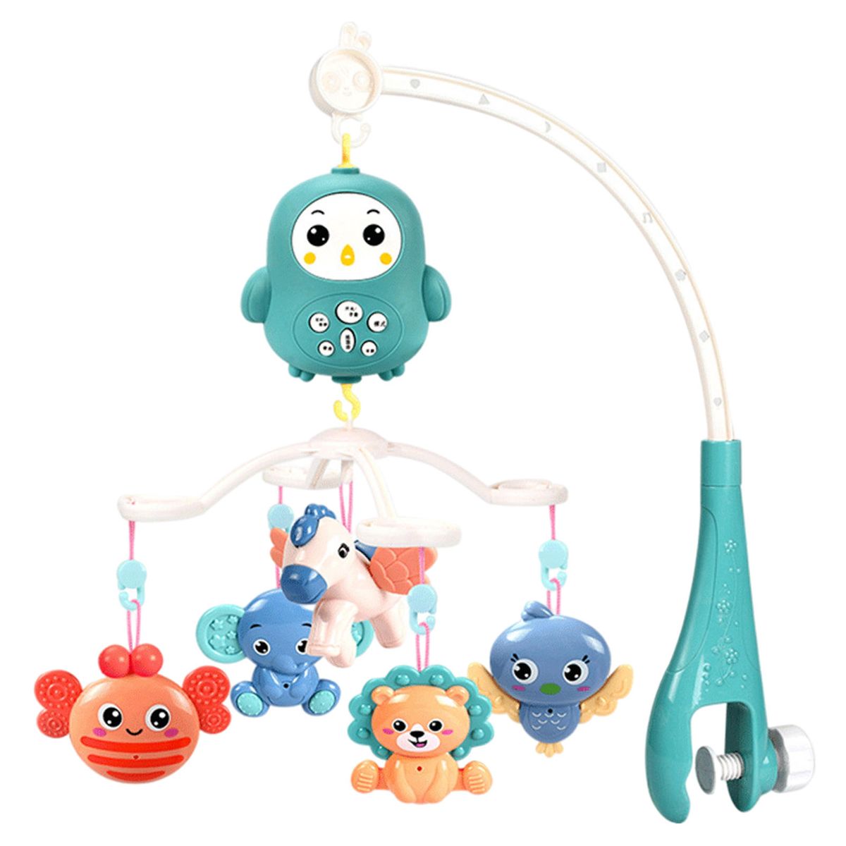 Baby Crib Mobiles Remote Control Baby Rattles Toy With Music Green