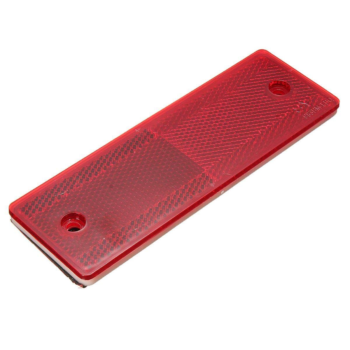 2pcs Red Approved Rectangular Reflectors For Trailers Caravan Gateposts