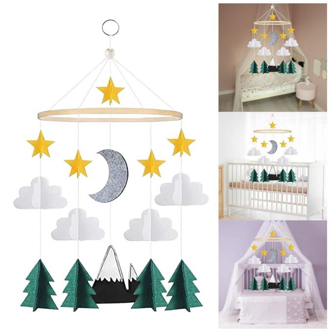 Baby Crib Mobile Felt Wind Chimes Hanging Mobile Crib Toy For Rockery