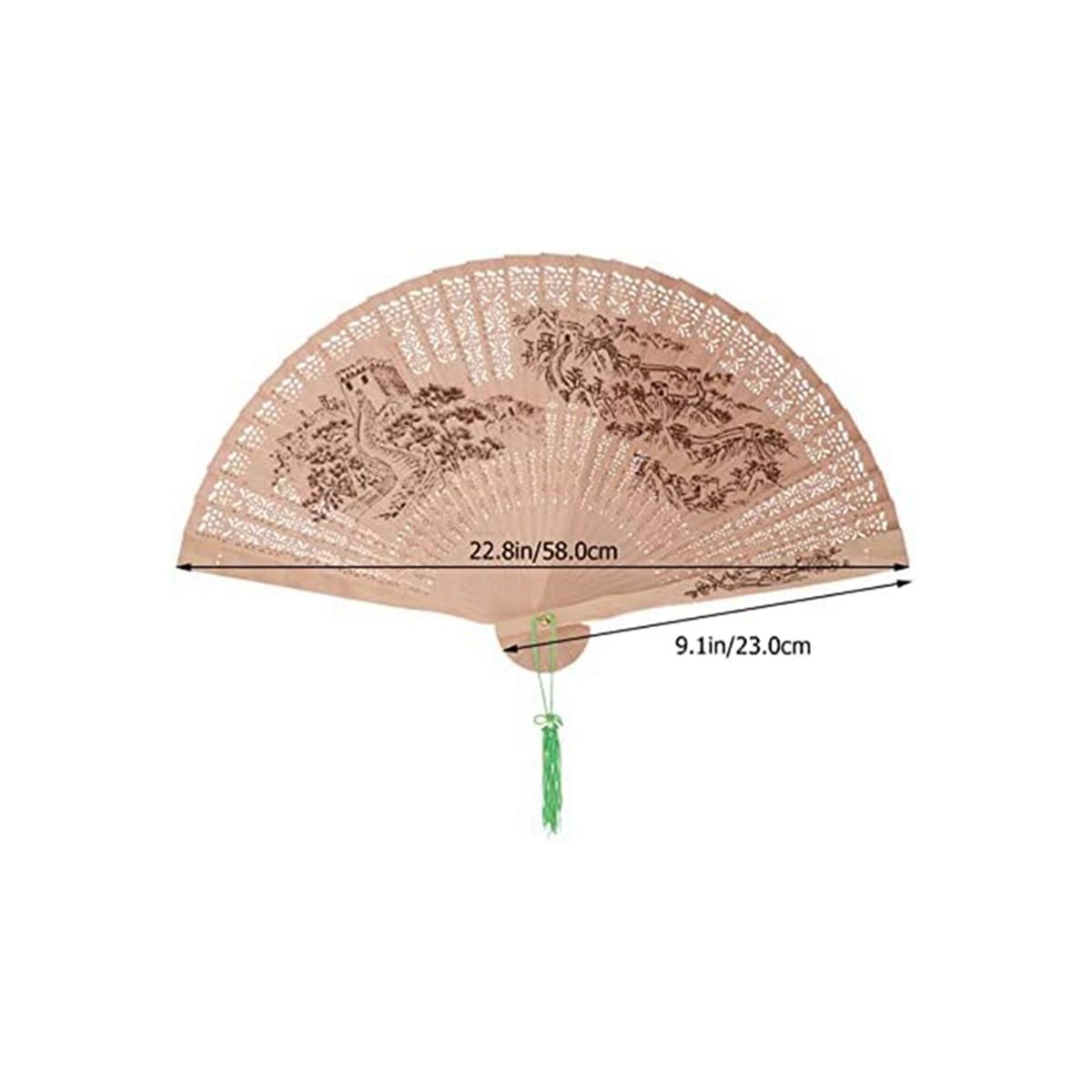 Sandalwood Folding FanChinese Hand Fan in Retro Style Foldable Hand Fan for Wedding Dance Party