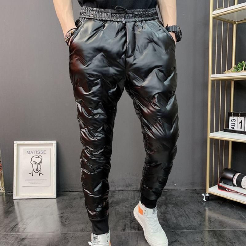 Warm winter pants for men causal pencil thick, water resistant to water and cold color white duck novelty