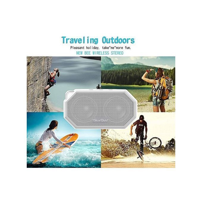 Wireless Bluetooth 4.0 Waterproof Outdoor Shower Speaker With Mic (White) HT-S