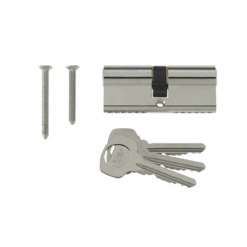 White Orbrass Cylinder And Key - 70mm
