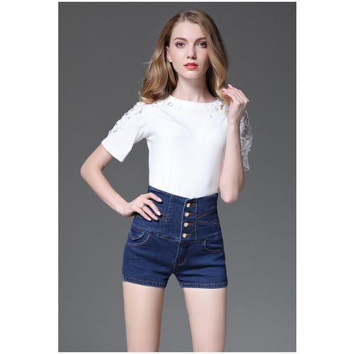 Women's Plus Size Fashion High Waist Denim Shorts