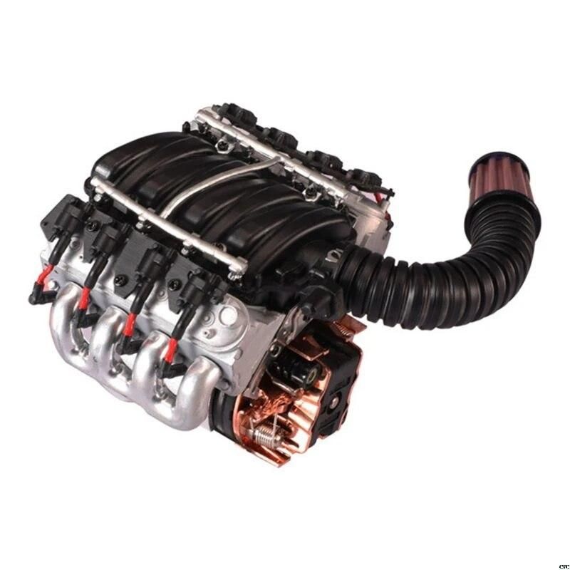 For DJC-0641 LS3 V8 6.2L Simulation Engine Cover Radiator Motor Fan for 1/10 TRX4 D90/110/130 RC Car Parts