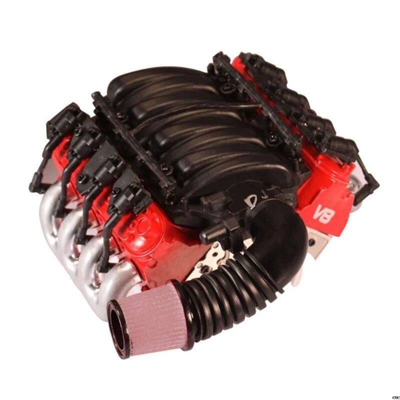 For DJC-0641 LS3 V8 6.2L Simulation Engine Cover Radiator Motor Fan for 1/10 TRX4 D90/110/130 RC Car Parts