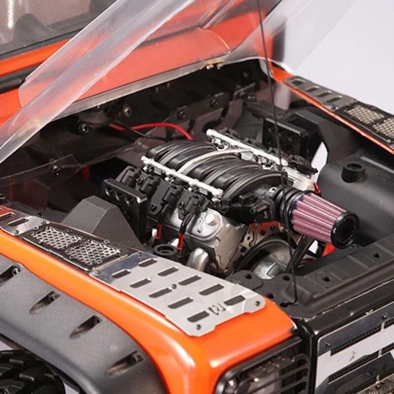 For DJC-0641 LS3 V8 6.2L Simulation Engine Cover Radiator Motor Fan for 1/10 TRX4 D90/110/130 RC Car Parts