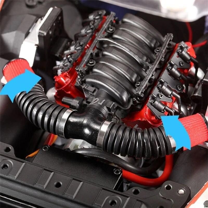 For DJC-0641 LS3 V8 6.2L Simulation Engine Cover Radiator Motor Fan for 1/10 TRX4 D90/110/130 RC Car Parts