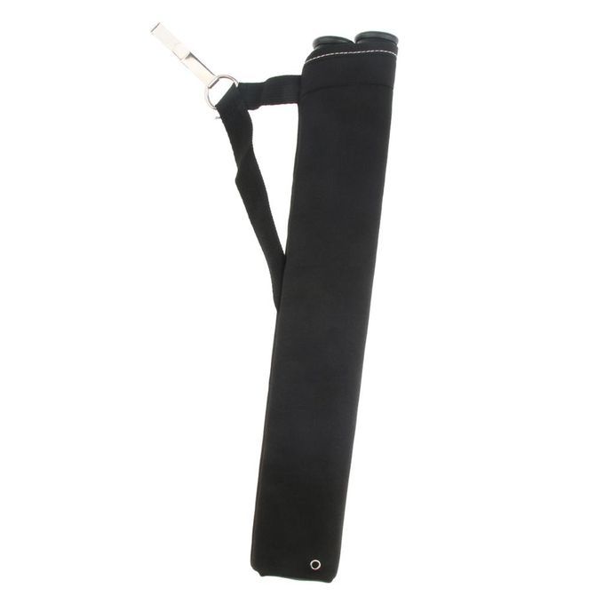 2 Tubes Archery Arrow Quiver Hip Holder Bag With Clip Bow Black