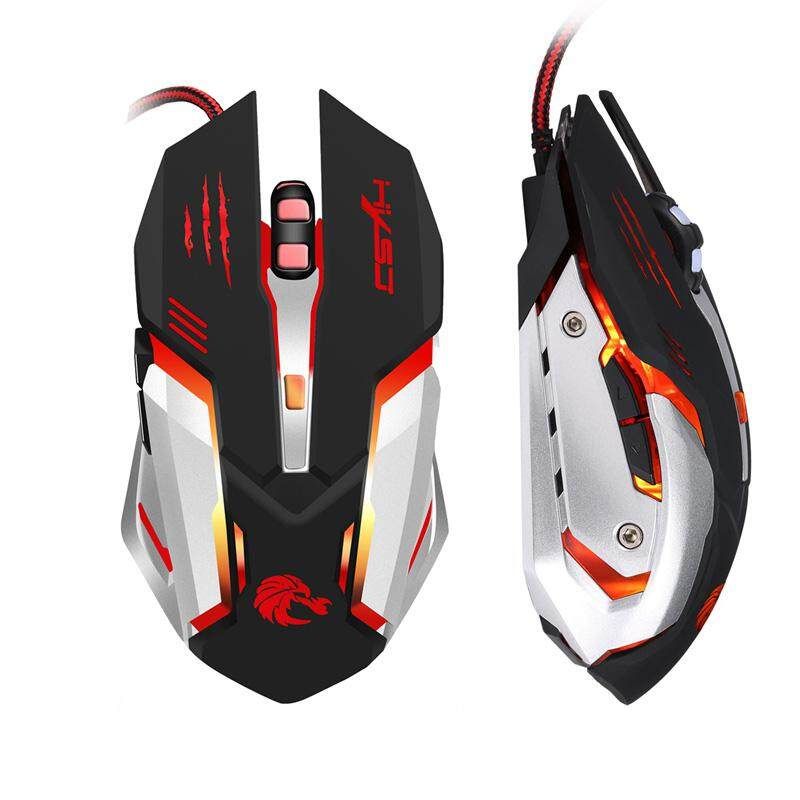 HXSJ 5000DPI 6 Buttons 7 Effect Optical Gaming Mouse Adjustable DPI For PC Desktop