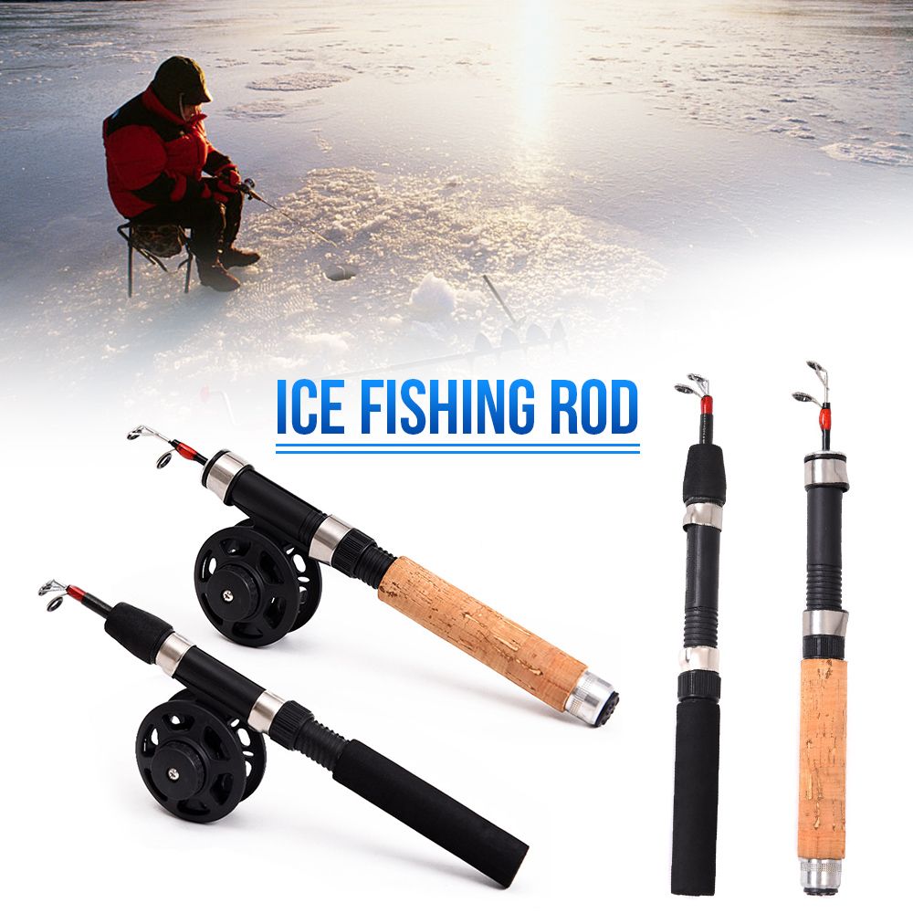 Telescoping Ice Fishing Rod Set Mini Pole Winter