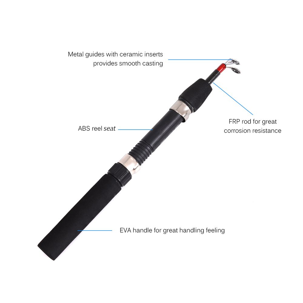 Telescoping Ice Fishing Rod Set Mini Pole Winter