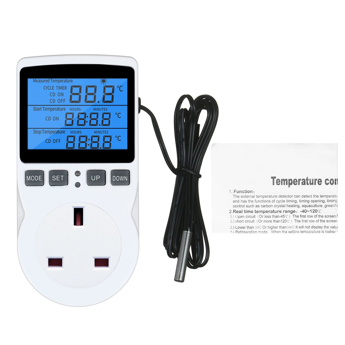 Digital Thermostat Controller LCD Thermostat Outlet Plug