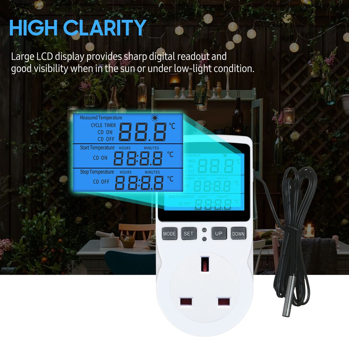 Digital Thermostat Controller LCD Thermostat Outlet Plug