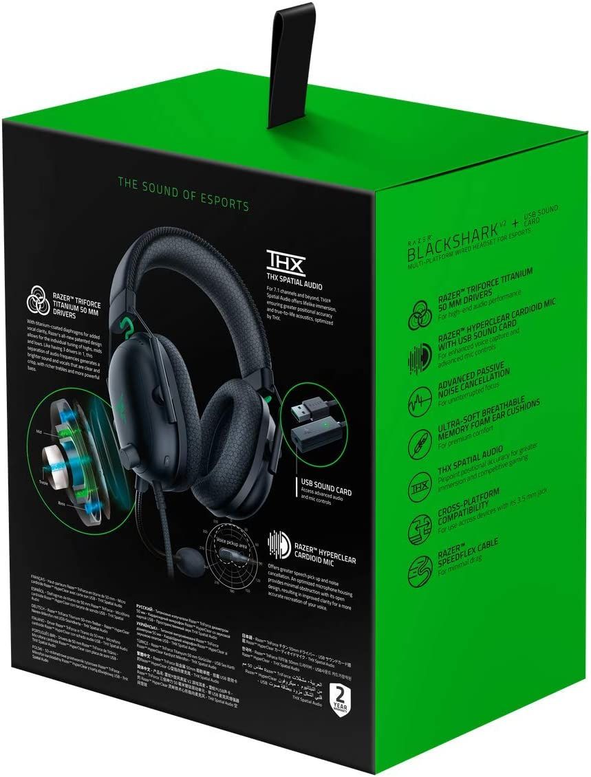 BlackShark V2 Wired Esports Gaming Headset + USB Sound Card