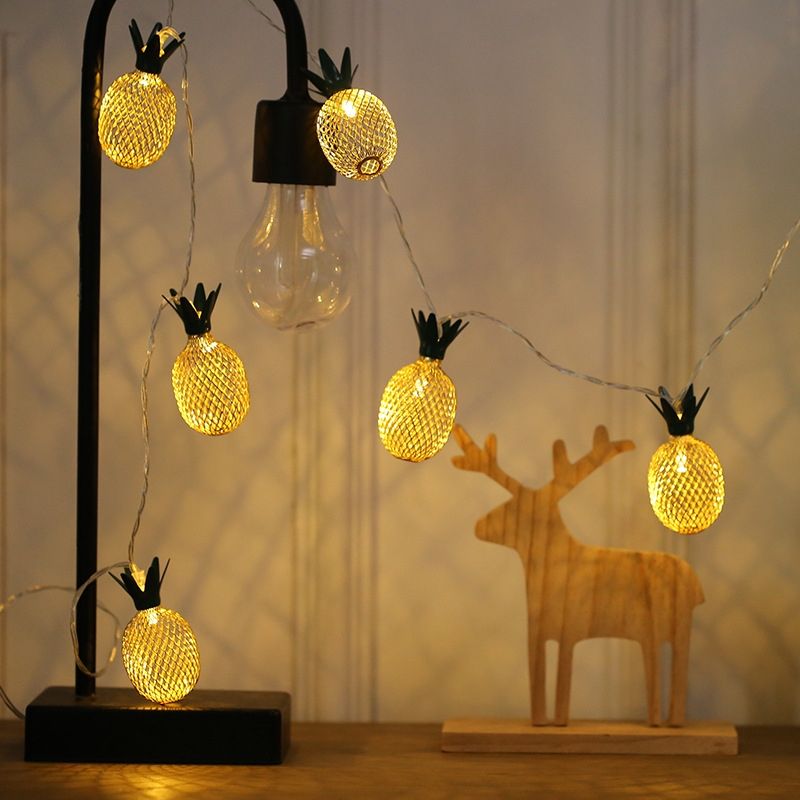 3m Iron Pineapple USB Plug Romantic LED String Holiday Light, 20 LEDs Teenage Style Warm Fairy Decorative Lamp For Christmas, Wedding, Bedroom (Warm White)