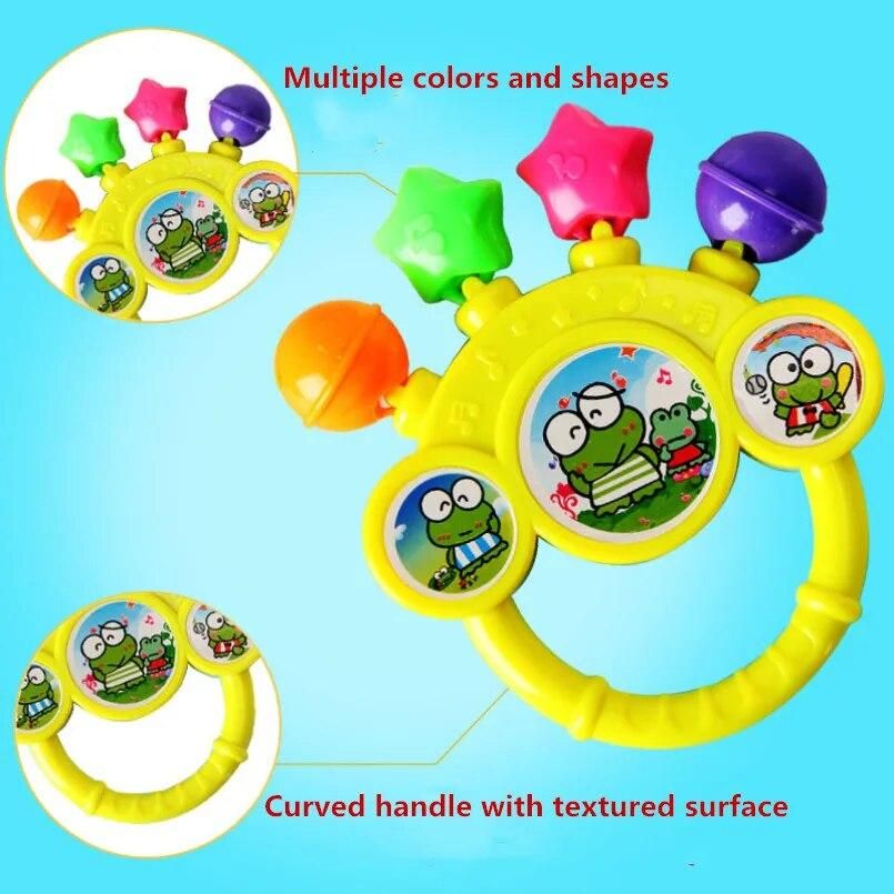 7pcs/Set Colorful baby rattle Teether Toys Teething molar Kids Educational toy 0-24 month toddler appease hand bell sensory toys
