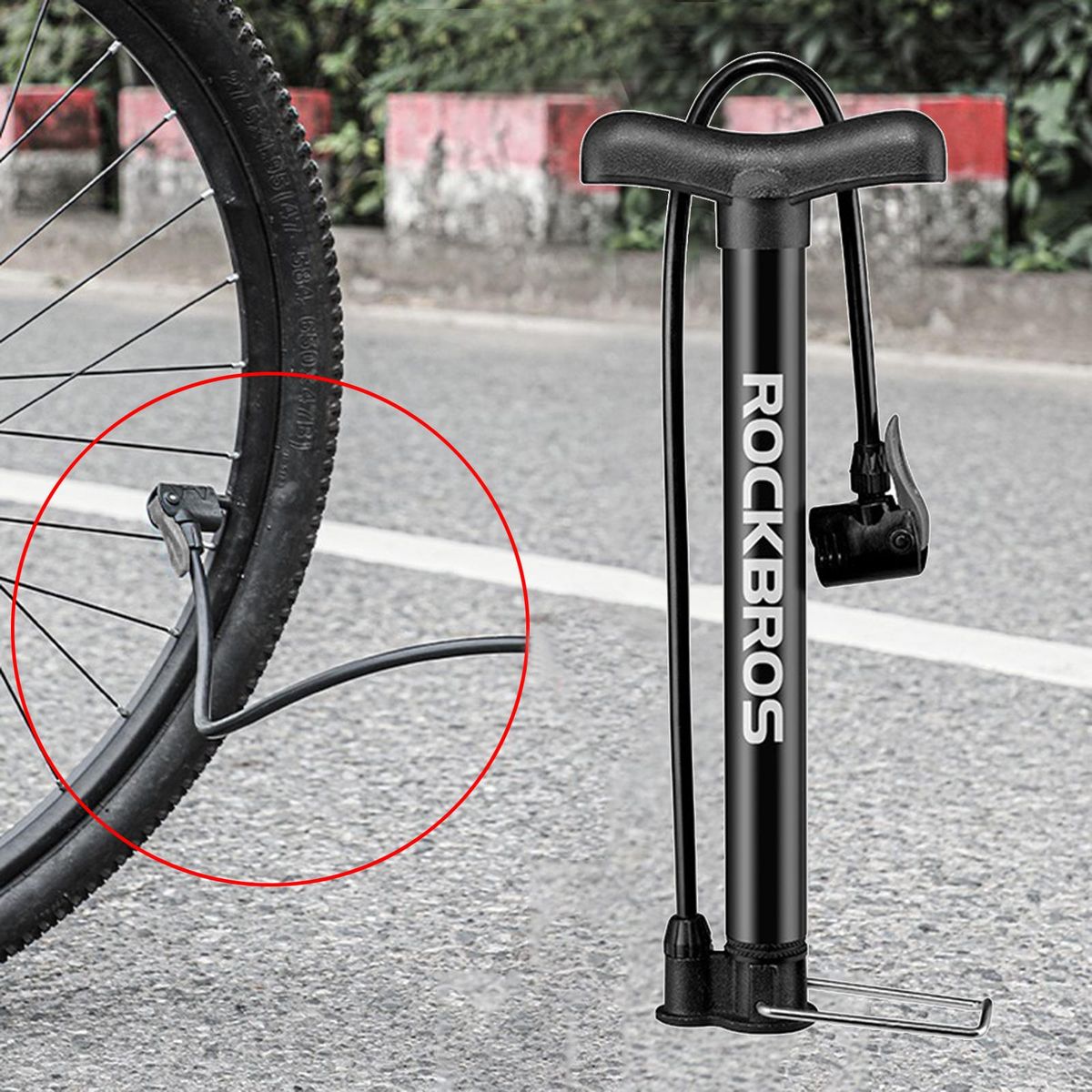 Mini Bicycle Floor Pump Cycle Hand Air Tyre Inflation Balloon Inflator