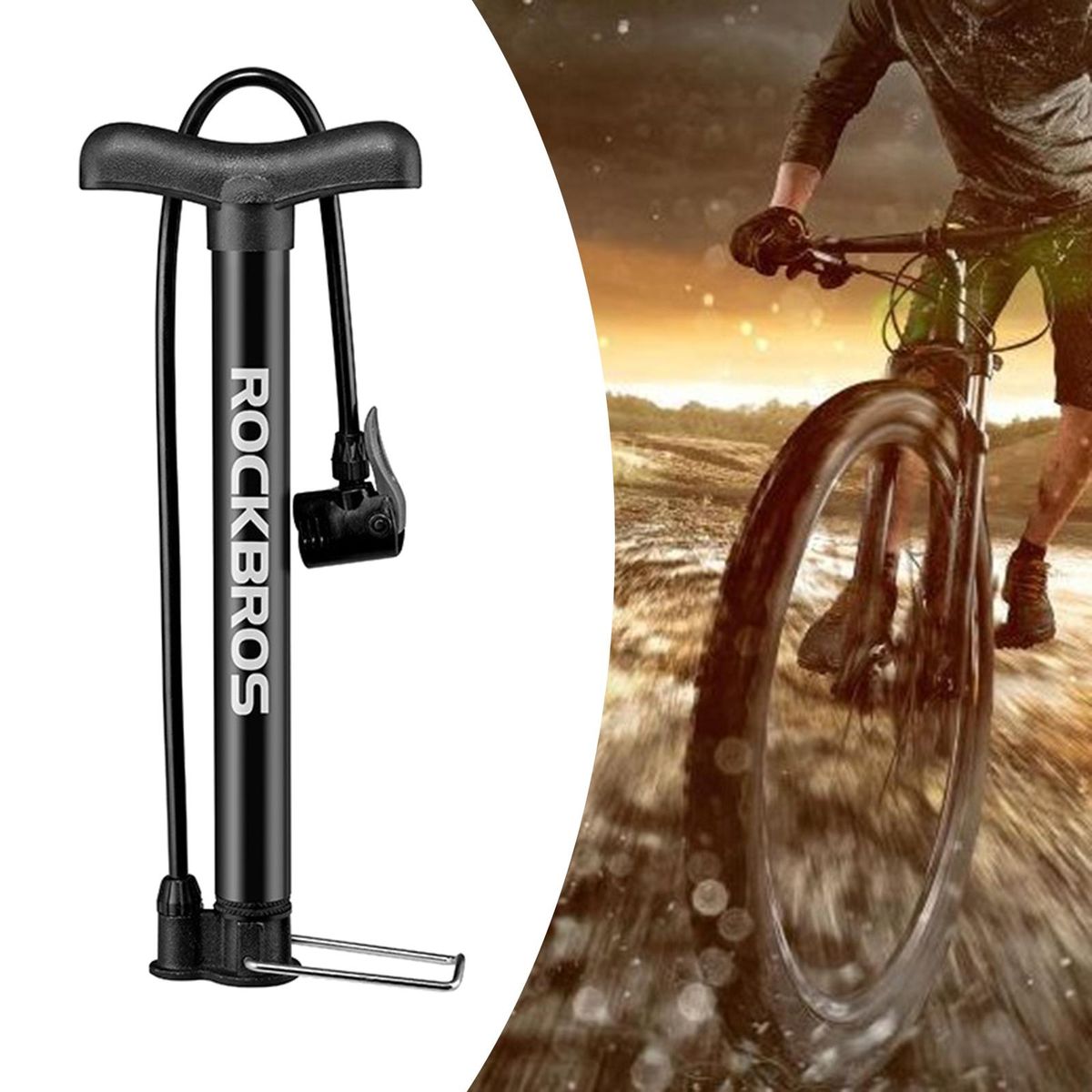 Mini Bicycle Floor Pump Cycle Hand Air Tyre Inflation Balloon Inflator