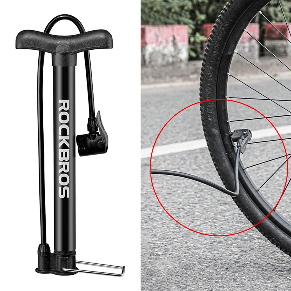 Mini Bicycle Floor Pump Cycle Hand Air Tyre Inflation Balloon Inflator