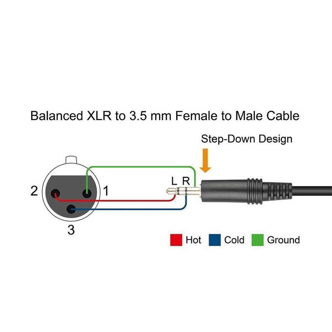 10FT 3.5mm To XLR 3-Pin Male/Female Plug Microphone Mic Cabl