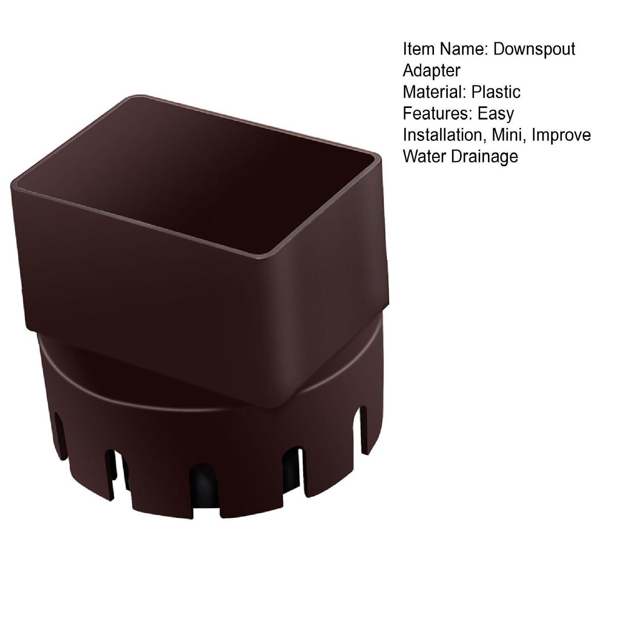 Downspout Connector Roof Rain Gutter to Downspout Adapter Brown
