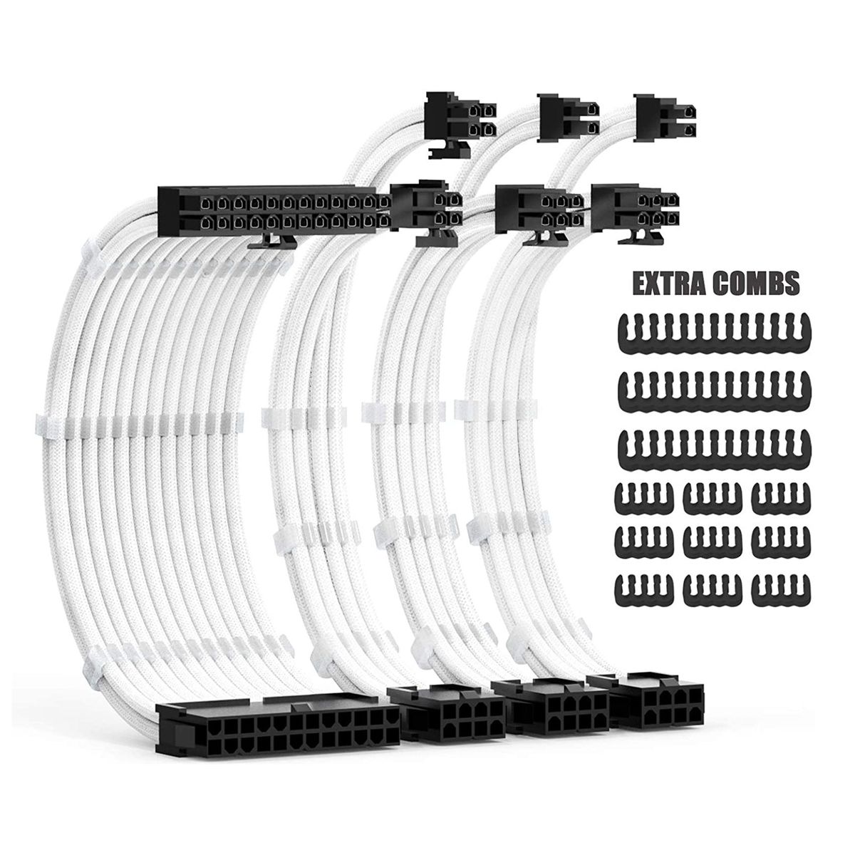 PSU Cable Extensions Kit 30CM With Cable Combs For ATX