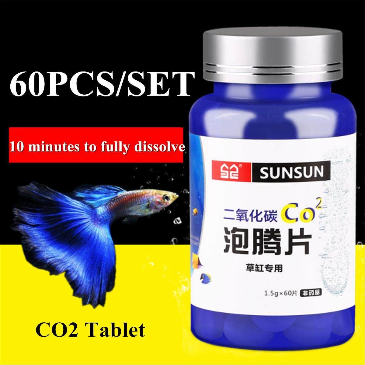 60Pcs CO2 Tablet Supplement Carbon Dioxide Diffuser Aquarium Fish Tank Water Plants Growth