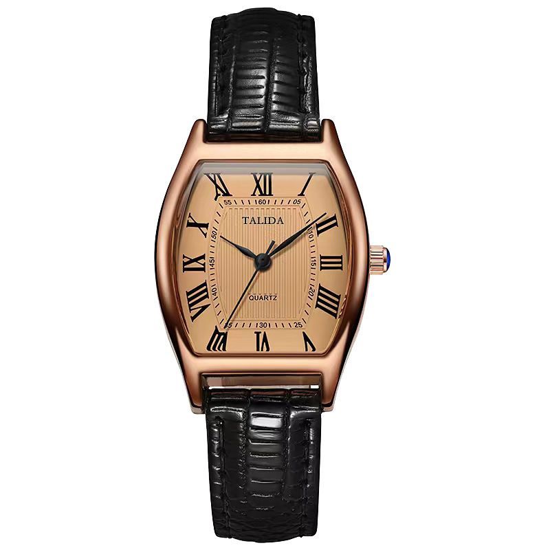 Quality Leather Ladies Wristwatch - Black Leather Strap Wristwatch