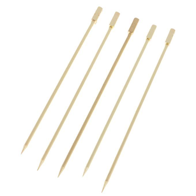 5pcs Cocktail Sign Cocktail Picks Fruit Food Sticks Square -Gold