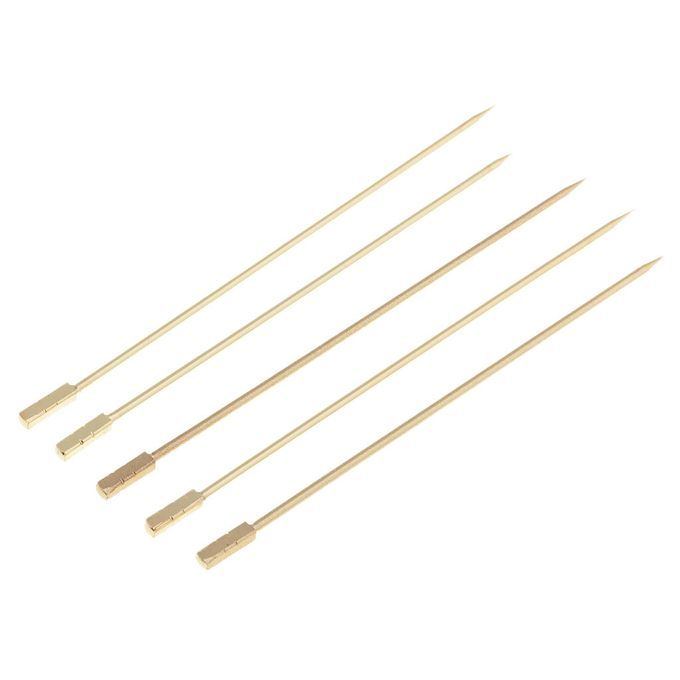 5pcs Cocktail Sign Cocktail Picks Fruit Food Sticks Square -Gold