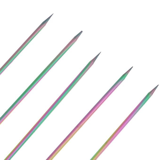 5pcs Stainless Steel Cocktail Fruit Sticks Bar Tool Bead-Multicolor