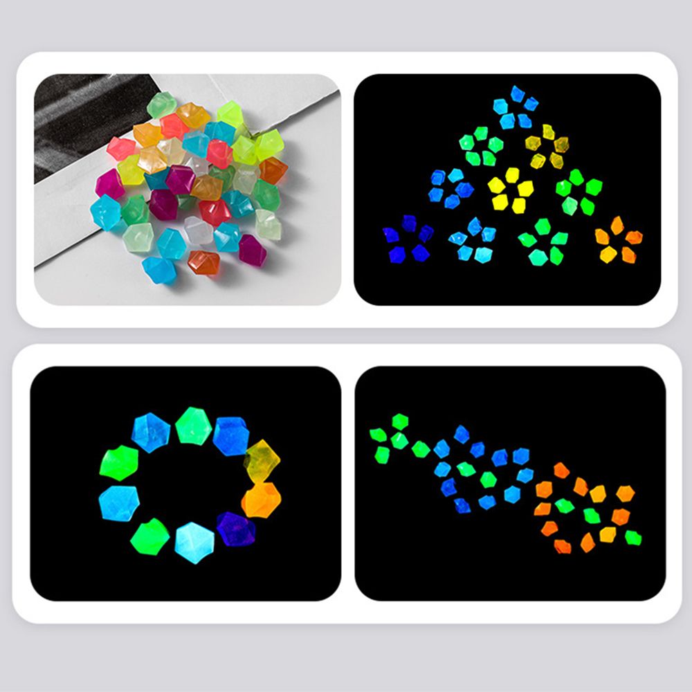 100pcs Glow In The Dark Stones Glow Stones Diamond-Shaped