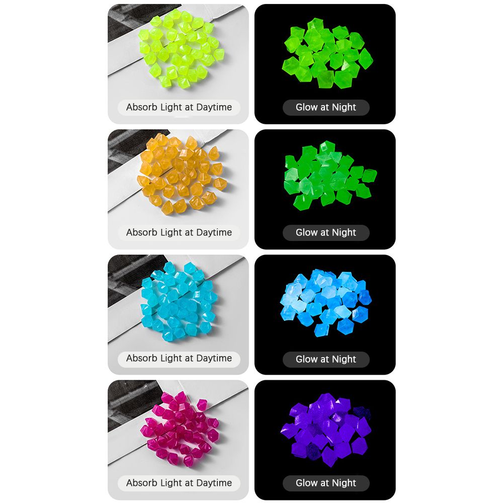 100pcs Glow In The Dark Stones Glow Stones Diamond-Shaped