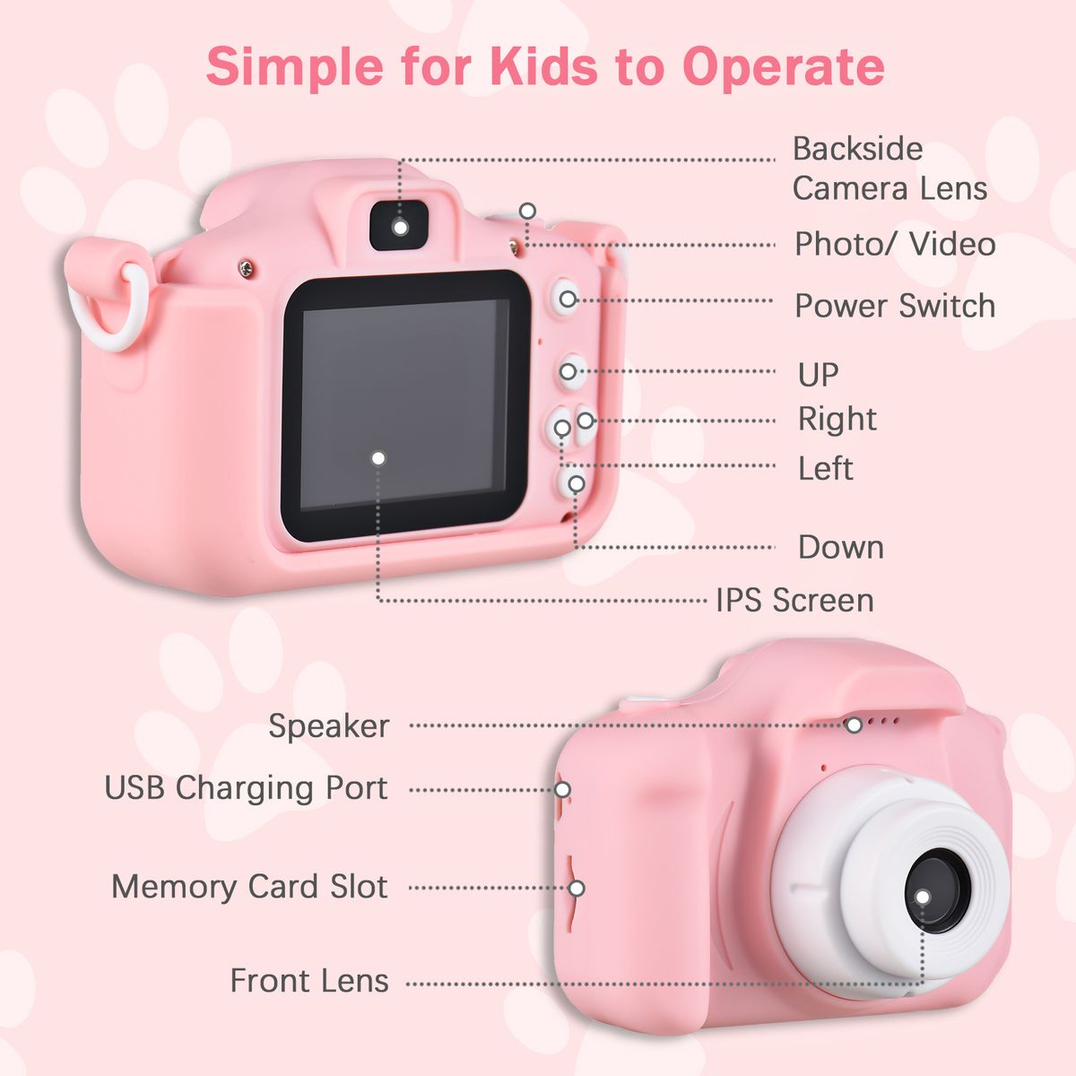 Andoer X8 Mini Camera Kids Camera Digital Camera 1080P