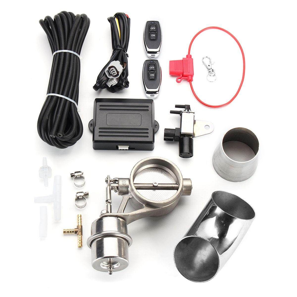 Exhaust Control Valve Set With Vacuum Actuator CUTOUT 2.5" 63mm Pipe CLOSE STYLE