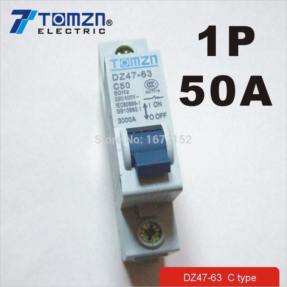 1P 50A 230V 400V~ 50HZ 60HZ Mini Circuit Breaker MCB C45