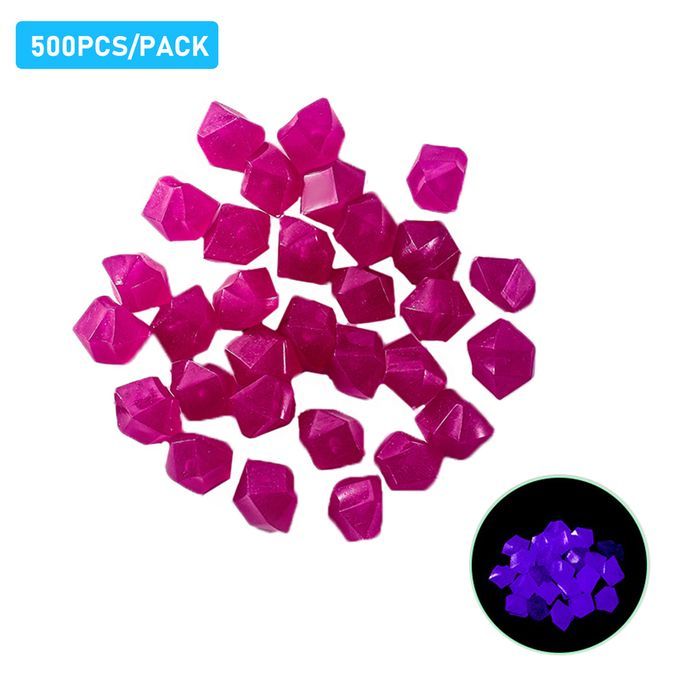 500pcs Glow In The Dark Stones Glow Stones Diamond-Shaped