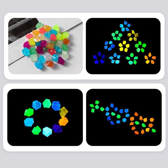 500pcs Glow In The Dark Stones Glow Stones Diamond-Shaped