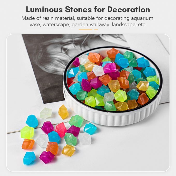 500pcs Glow In The Dark Stones Glow Stones Diamond-Shaped