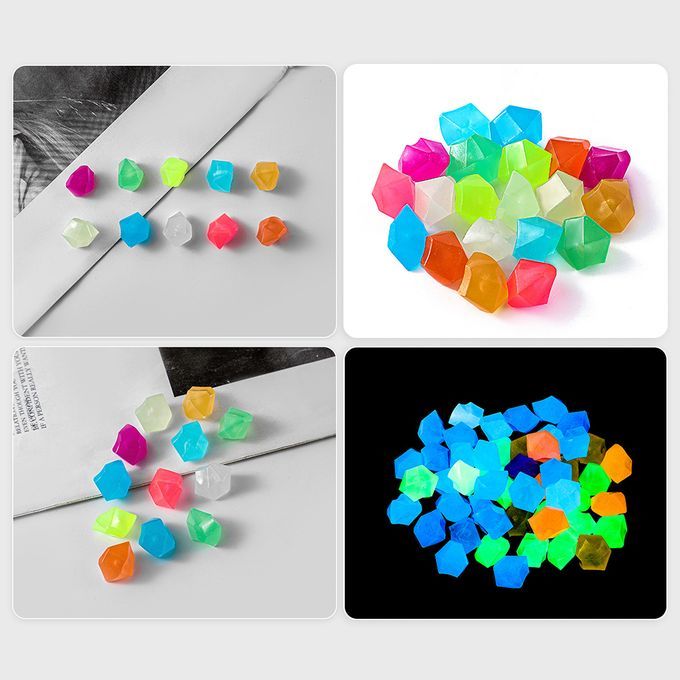 500pcs Glow In The Dark Stones Glow Stones Diamond-Shaped