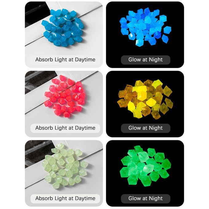 500pcs Glow In The Dark Stones Glow Stones Diamond-Shaped