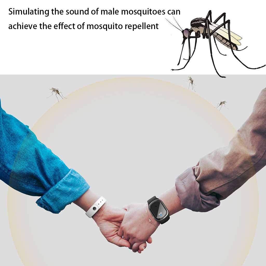 Portable Electronic Mosquito Repeller,Ultrasonic Repeller Anti Mosquito Bracelet Pest Control Repellent Safe For Adults & Kids Indoor/Outdoor,Eco Friendly(Black)