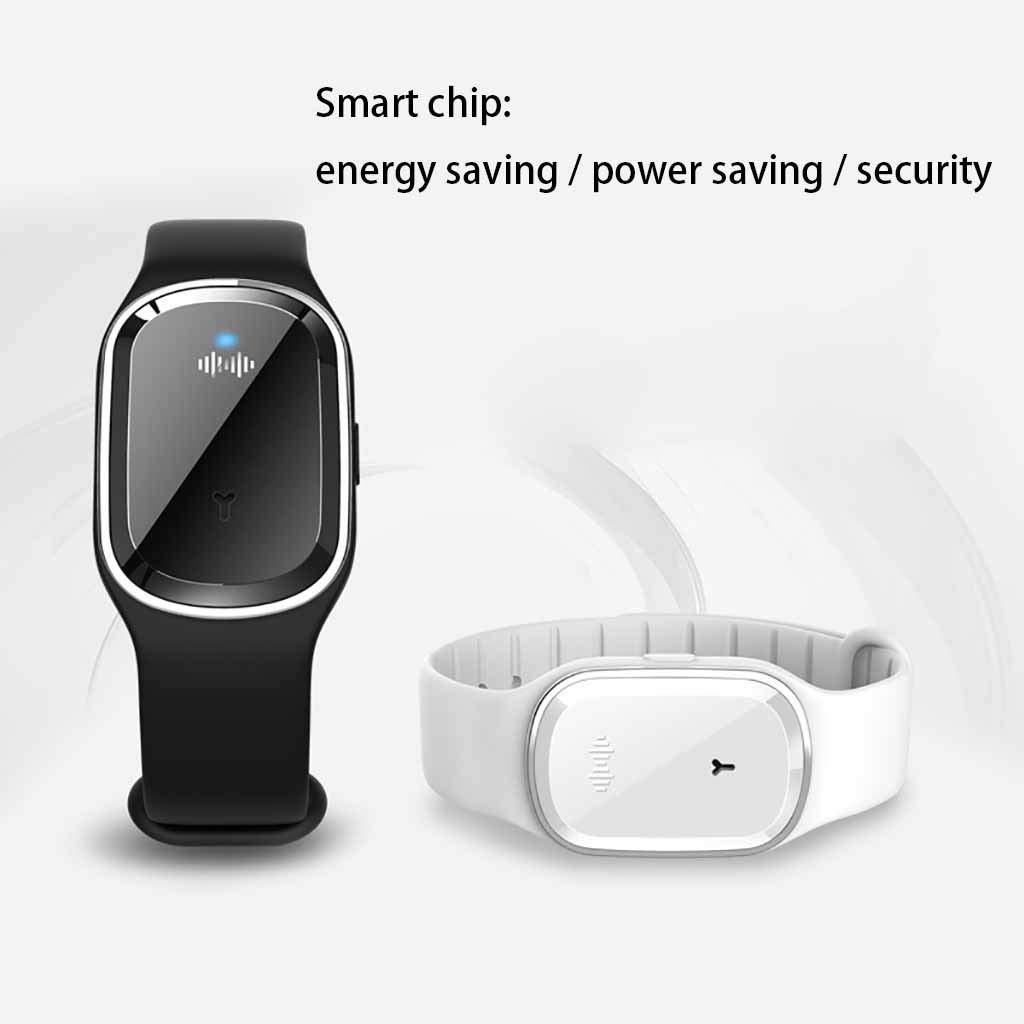 Portable Electronic Mosquito Repeller,Ultrasonic Repeller Anti Mosquito Bracelet Pest Control Repellent Safe For Adults & Kids Indoor/Outdoor,Eco Friendly(Black)