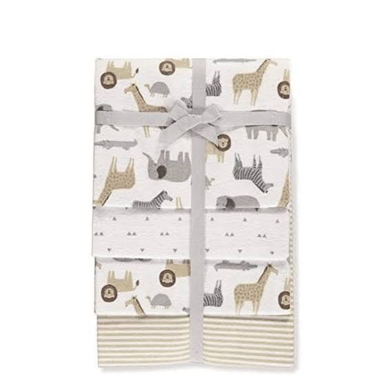 Safari Designed Receiving Blanket  Pack Of 4