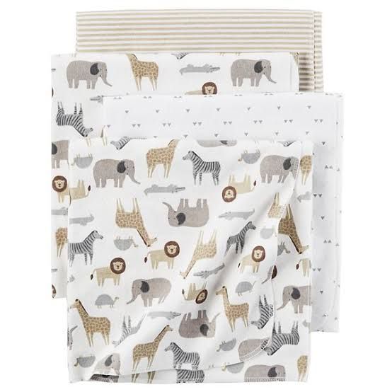 Safari Designed Receiving Blanket  Pack Of 4