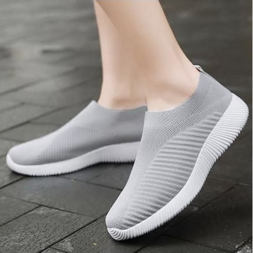 Women Comfy Breathable Sneakers - Grey