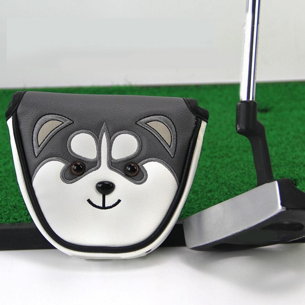 Golf Mallet Husky Semicircle Putter Cover Golf Head Cover Waterproof Pu Fabric Golf Protective Cover