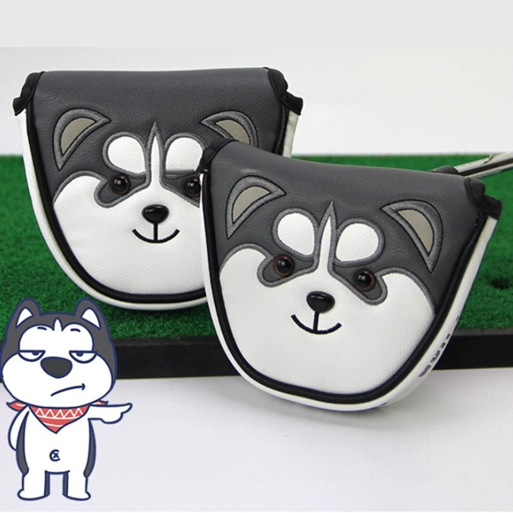 Golf Mallet Husky Semicircle Putter Cover Golf Head Cover Waterproof Pu Fabric Golf Protective Cover
