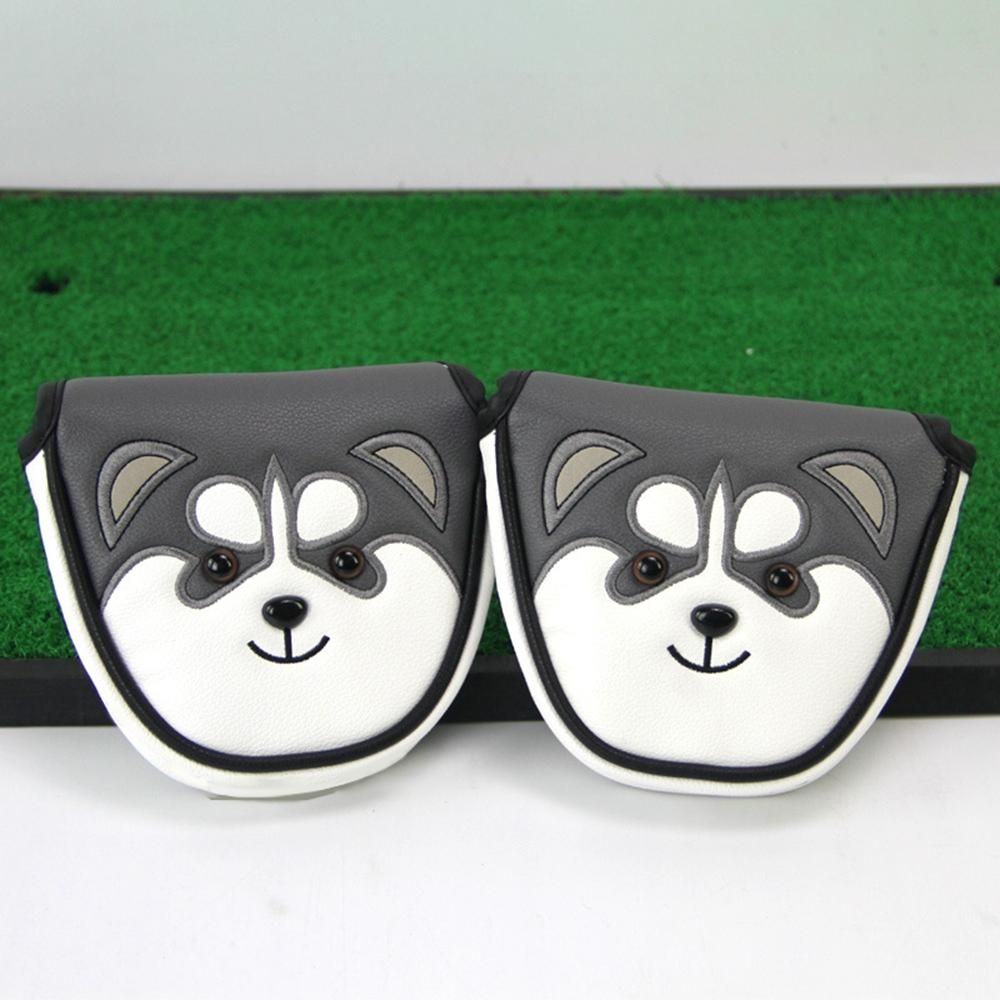 Golf Mallet Husky Semicircle Putter Cover Golf Head Cover Waterproof Pu Fabric Golf Protective Cover